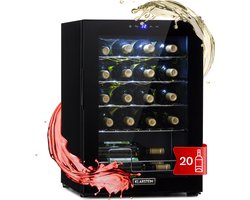 Klarstein Shiraz 20 Uno Wijnkoelkast - 53 Liter - 20 Flessen - Touch Bediening - 5-18°C - Zwart