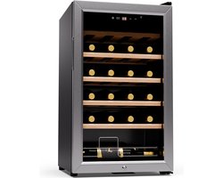 Klarstein Shiraz Premium Smart 24 - Wijnkoelkast - Wijnklimaatkast - 24 Flessen - Zilver