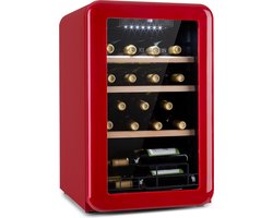 Klarstein Vinetage 19 - Drankenkoeler - Wijnkoelkast - 70 Liter - 4-22°C - Retro design - Rood