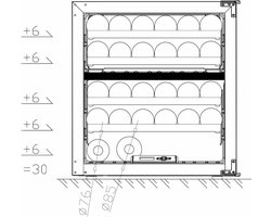 Pevino Premium 30 Flessen Inbouw wijnkoelkast 2 zones -  Nismaat 60 cm