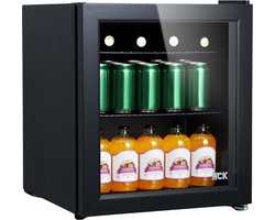 Professionele Horica Minibar Koeling – Wijnkoelkast 48L – Flessenkoelkast met Glazen Deur – Mini Koelkast met Glazen Deur – Kleine Drankenkoelkast – 2 Opslagniveaus – Minibar - F