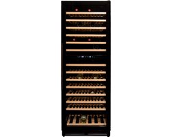 Vinata Premium Wijnklimaatkast Presanella - Vrijstaand en Onderbouw - Zwart - 154 flessen - 171 x 59.8 x 68.5 cm - Glazen deur