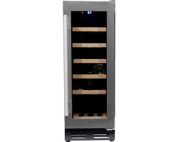 Vinata Premium Wijnklimaatkast Tenibres - Vrijstaand en Onderbouw - RVS - 18 flessen - 82 x 29.5 x 57.5 cm - Glazen deur