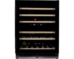 Vinata Premium Wijnklimaatkast Vernale - Vrijstaand en Onderbouw - Zwart - 51 flessen - 82 x 59.5 x 58 cm - Glazen deur