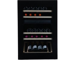 Vinata Premium Wijnklimaatkast Viso Inbouw - Zwart - 45 flessen - 87.2 x 59.2x 56 cm - Glazen deur