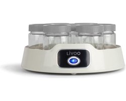 LIVOO - Yoghurtmaker - DOP180G - 14 glazen potten met schroefdeksel - Inhoud per pot: 170ml