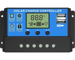 100A DC 50V / 650W -  12V / 1300W - 24V / PWM Power Solar energy laadregelaar met LCD en 5V USB zonnepanelen Solar charger powerbank zonnepaneel opladen accu batterij stroomvoorziening blauw