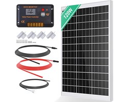 120W Zonnepaneel Kit met 30A Laadregelaar en Bevestigingsmateriaal voor Camper en Caravan