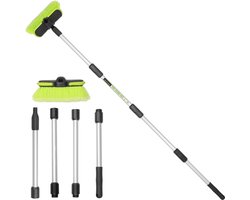 165 cm Autowasborstel met lange steel - Zachte Varkenshaar Scrub Reiniging Mop - Hand-held Plaatsen - Uitschuifbare Wasborstels Bezem Kit voor RV Boot - Truck SUV Caravan Zonnepaneel Huis Siding Sweep