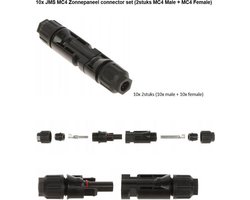 20x JMS® MC4 Connector (2x10) MC4 Connectoren (MC4 Male + MC4 Female) MC4 Zonnepaneel connector (10x mc4 male + 10x mc4 female)