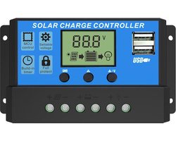 60A DC 12V / 650W - 24 V / 1300W PWM Power Solar energy laadregelaar met LCD en 5V USB zonnepanelen Solar charger powerbank zonnepaneel opladen accu batterij stroomvoorziening blauw