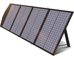 AllPowers - Zonnepaneel - Draagbaar - Waterdicht - Opvouwbaar zonnepaneel - voor Camping RV Tuin Dak - Polykristallijn Silicium - 18V - 200W - Zwart