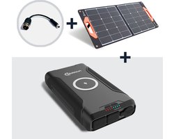 Bundel: Mobisun 60W zonnepaneel + 72.000mAh / 266Wh / 150W Outdoor Powerbank