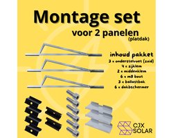 CJX Solar - Montage set voor 2 panelen - platdak opstelling - landscape - voor plug & play set