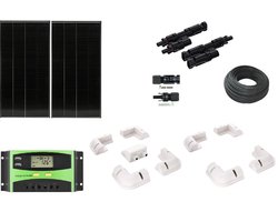 Compleet 200W Zonnepaneel set - Shingled celtechnologie - 12V - daglichtpaneel - Met MC4 connectoren - Voor camper, boot, caravan, accu, etc - Met Nederlandse handleiding