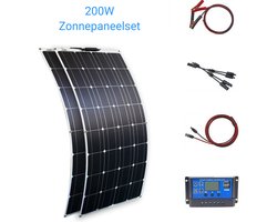 Compleet 200W zonnepanelen pakket - Plug and Play voor Camper - Boot - Caravan - Schuur - Aan te sluiten op accu