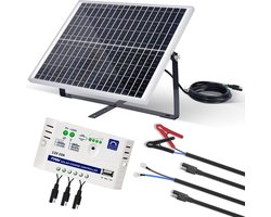 DailySupplies® Zonnepanelen Compleet Pakket - Zonnepaneel met Stekker - Plat Dak - 25W - Wit