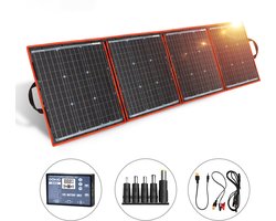 Dokio 150W Zonnepaneel Set - Flexibel - Opvouwbaar - Zonnepaneel - 12V Controller - Voor Kamperen/Reizen - Met Omvormer - Met 3 Meter Kabel