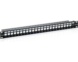 Equip Cat6 Patch Panel 24-poorts voor Keystone Jacks zwart