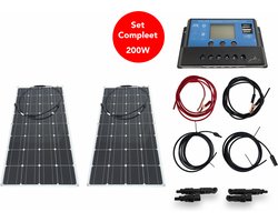 Flexibel Zonnepaneel Camper Compleet Pakket 200W 12V - UltraDun 3MM - Lichtgewicht- Plug Play - Zonnepaneel voor Camper - Zonnepaneel voor Caravan - Zonnepaneel voor Boot - Zonnepaneel voor Tuinhuis