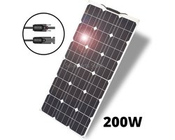 Flexibel Zonnepaneel Set - Zonnepanelen Compleet Pakket - Zonnepaneel Camper - Boot - Lichtgewicht - 200W