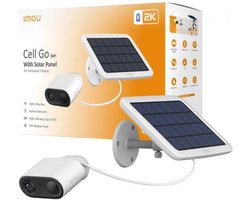 Imou Cell Go Solar Kit - Beveiligingscamera Draadloos buiten - 5000 mAH Accu - Beeldkwaliteit 2K - Simpele En Eenvoudige Installatie - 4GB eMMC Opslag - 1 Jaar Gratis Cloudopslag - Unieke Vlogfunctie - Ingebouwde Stemvervormer - Inclusief Zonnepaneel