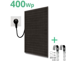 LDY - Zonnepaneel met stekker - 400 Wp panelen + 300W Micro omvormer - Inclusief balkon bevestiging - Plug & Play - Full Black