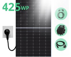 LDY - Zonnepaneel met Stekker - Zonnepanelen Plat Dak - Zonnepanelen Compleet Pakket - Binnen 2,5 jaar Terugverdiend - 425Wp panelen + 300W Micro omvormer - Garantie - Plug & Play