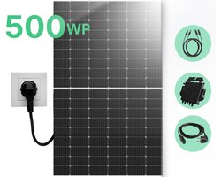 LDY - Zonnepaneel met Stekker - Zonnepanelen Plat Dak - Zonnepanelen Compleet Pakket - Binnen 3 jaar Terugverdiend - 500Wp panelen + 400W Micro omvormer - Garantie - Plug & Play