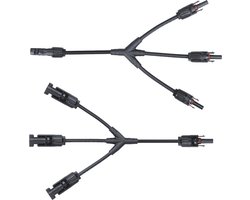 MC4 Y Splitter - Voor zonnepanelen - Set 1x FFF-M + 1x MMM-F - Professionele kwaliteit - Geconfectioneerde zonnepaneelkabel