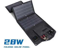 Opvouwbaar Zonnepaneel - Draagbaar - Camping - 28w - Quick Loading - 18V - Powerbank - Smartphone Opladen - Solar Charger