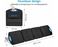 Opvouwbaar zonnepaneel (MD43680) | Piek uitgangsvermogen van 120 watt | Efficiënt rendement tot 23,4%