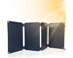 Silvergear Zonnepaneel Powerbank - Draagbaar Zonnepaneel - Opvouwbaar Zonnepaneel - Solar Panel - 30W - Noodpakket voor Thuis - Zwart