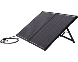 Technaxx TX-215 (5024) – Opvouwbare Zonnepaneelkoffer - 100W - 18V max Voltage - 10A - 2x USB - Makkelijk draagbaar - Zwart