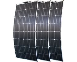 Thuys - Zonnepanelen Compleet Pakket - Flexibel Materiaal - Waterbestendig - Set van 3 - Zwart