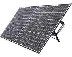 Thuys – Zonnepanelen Pakket Compleet – Opvouwbaar Zonnepaneel – Voed Meedere Apparaten Tegelijk – Met Stekken – Flexibel – Waterdicht – 100W –Zwart