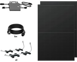 TORNASOL® Zelf te installeren zonneset 800W, x2 monokristallijne zonnepanelen 420W-DC1500V inclinatie 20°, IP68 bescherming, schuko-aansluiting| MC4 kabel, aanbevolen voor balkons