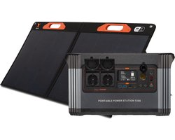 Xtorm / Powerstation met Zonnepaneel - 1300W Powerstation + 100W Zonnepaneel - Power Pack Bundel / Zonnepanelen Compleet Pakket - Zwart