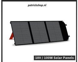 Zonnepaneel opvouwbaar 18V (Off-grid) - 100W - Zonnepaneel Power Station, Camper/Boot/Auto - USB - Draagbaar - IP67 - Energie-efficiënt