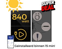 Zonnepanelen met Stekker - Zonnepanelen Compleet Pakket - Plug & Play - inclusief omvormer - 840 watt - Fullblack