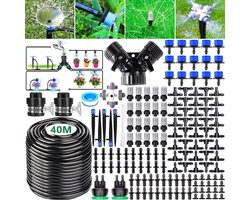 189-delige bewateringsset, 40 m tuin micro-druppelbewateringsset, automatische bewateringsset, slang, druppelbevloeiing, doe-het-zelf tuinbewatering voor landschap, bloembed, terrasplanten