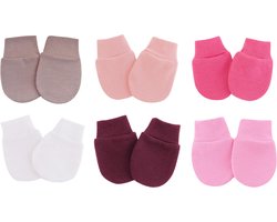 6 Paar - Baby Krabwantjes - Roze Beige Mix - Anti krabwanten 0-2 maanden