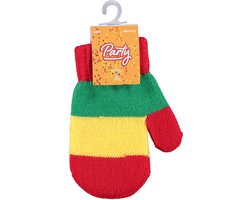 Apollo - Feest baby handschoenenen - Rood-geel-groen - one size - Baby feestkleding - Feestartikelen - Oeteldonk - Carnaval - Party