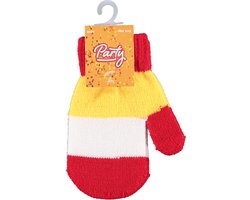 Apollo - Feest baby handschoenenen - Rood-wit-geel - one size - Baby feestkleding - Feestartikelen - Oeteldonk - Carnaval - Party