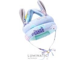 Baby Hoofdkussen - Baby Zachte Helm - Baby Kinderhelm - Baby Kussen Met Stootrand - Hoofdkussen - Hoofdband Baby - Geen Kinder Fietshelm | Luminatic® | Blauw met Oortjes