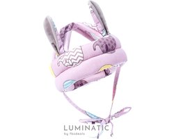 Baby Hoofdkussen - Baby Zachte Helm - Baby Kinderhelm - Baby Kussen Met Stootrand - Hoofdkussen - Hoofdband Baby - Geen Kinder Fietshelm | Luminatic® | Paars met Oortjes