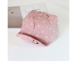 Baby petje| Baby cap Roze | Verstelbaar|Baby pet| Schattige oortjes