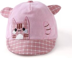 Baby Petje - Baseball Cap - Roze - Kat - Oren - Katoen - 44/48cm - Baby - Peuter - Kind