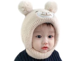 Babymuts - Wintermuts - Gebreide muts - Warm en zacht - Voor jongens en meisjes - Herfst en winter - Beige,BOOSHMall