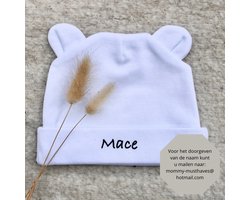 Babymutsje met naam - Newborn - Mutsje - Newbornmuts - Mutsje met naam - Gepersonaliseerd - bedrukt - Kraamcadeau - Babymuts - Mutsje wit - Mommy musthaves - Baby muts - feestdagen geschenk - ZIE BESCHRIJVING VOOR HET DOORGEVEN VAN DE NAAM